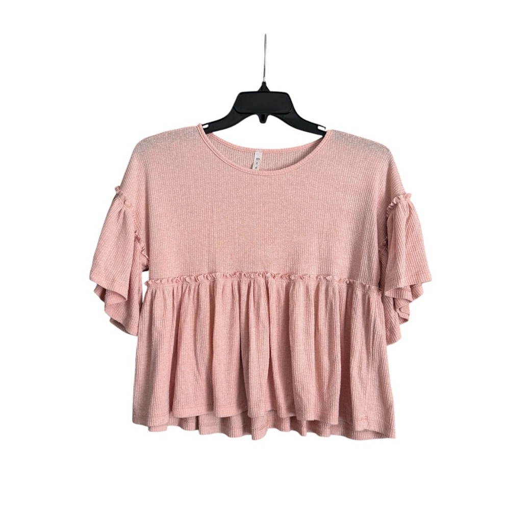 Women's Pink Ruffle Top